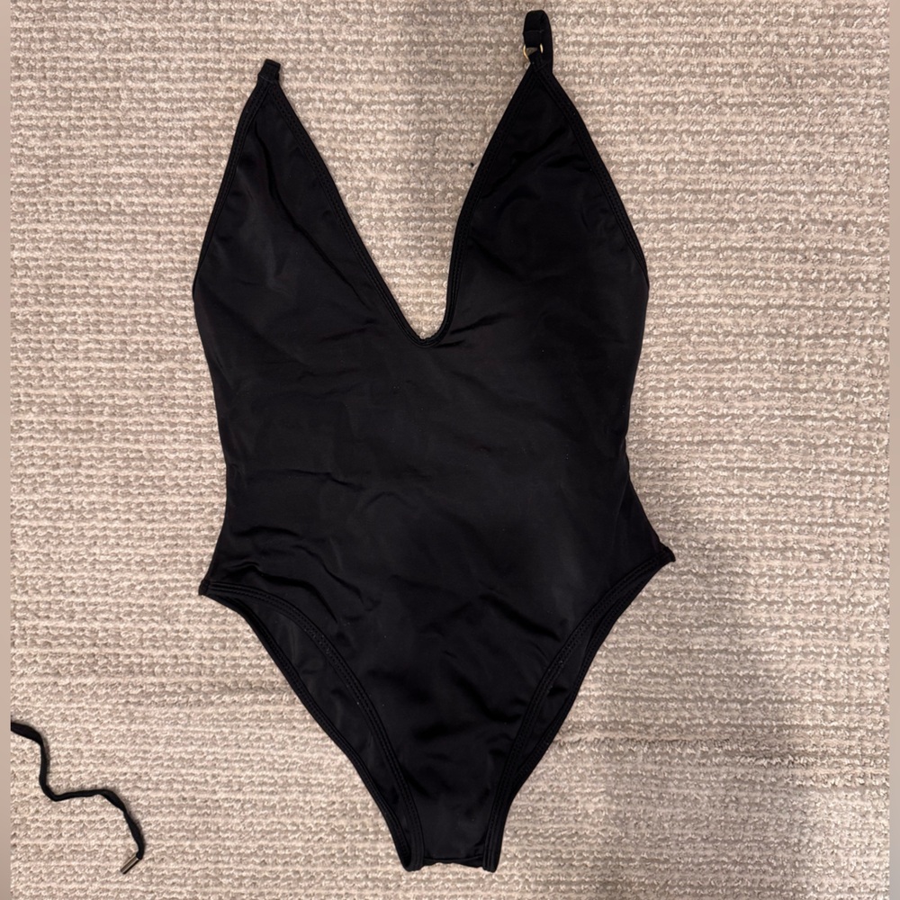 Black One-Piece Swimwear